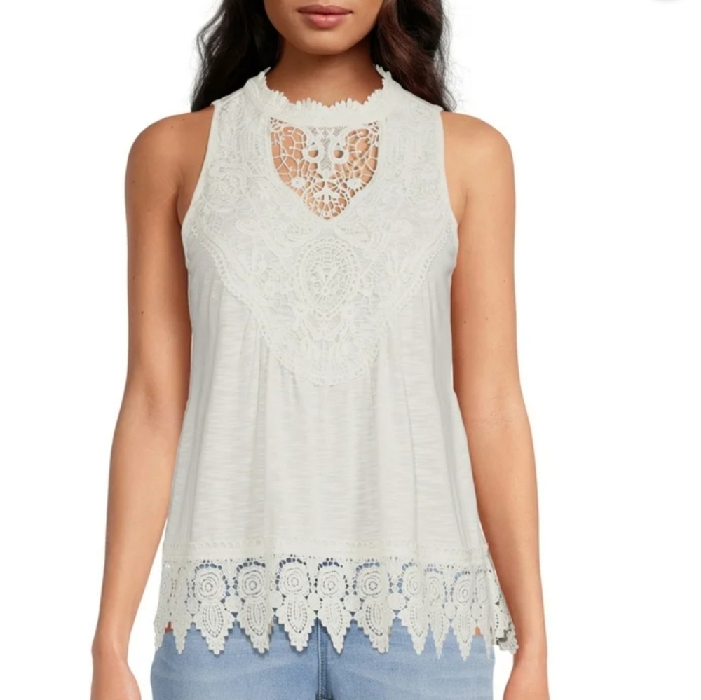 Crochet Lace Sleeveless Top Size XXL 19 No Boundries Juniors